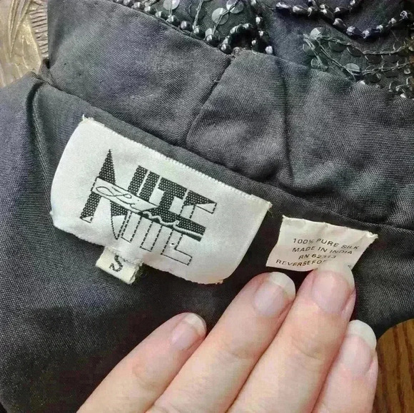 Vintage Niteline black beaded blazer size small - Picture 3 of 4